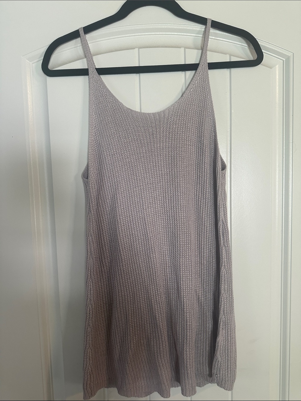 Light Lavender Knit Tank Top - Sleeveless Everyday Layer